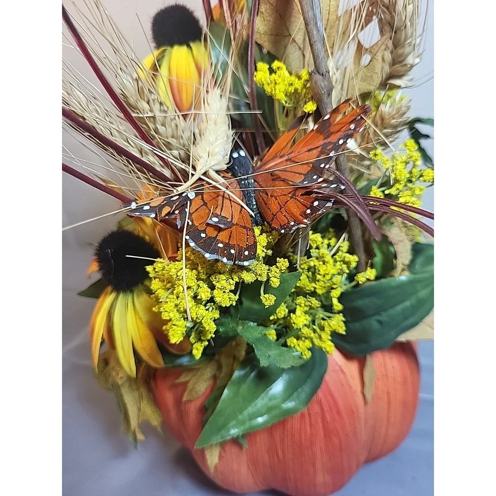 Vintage Artificial Pumpkin Floral Arrangement by Flowers Inc. Balloons - Perfect